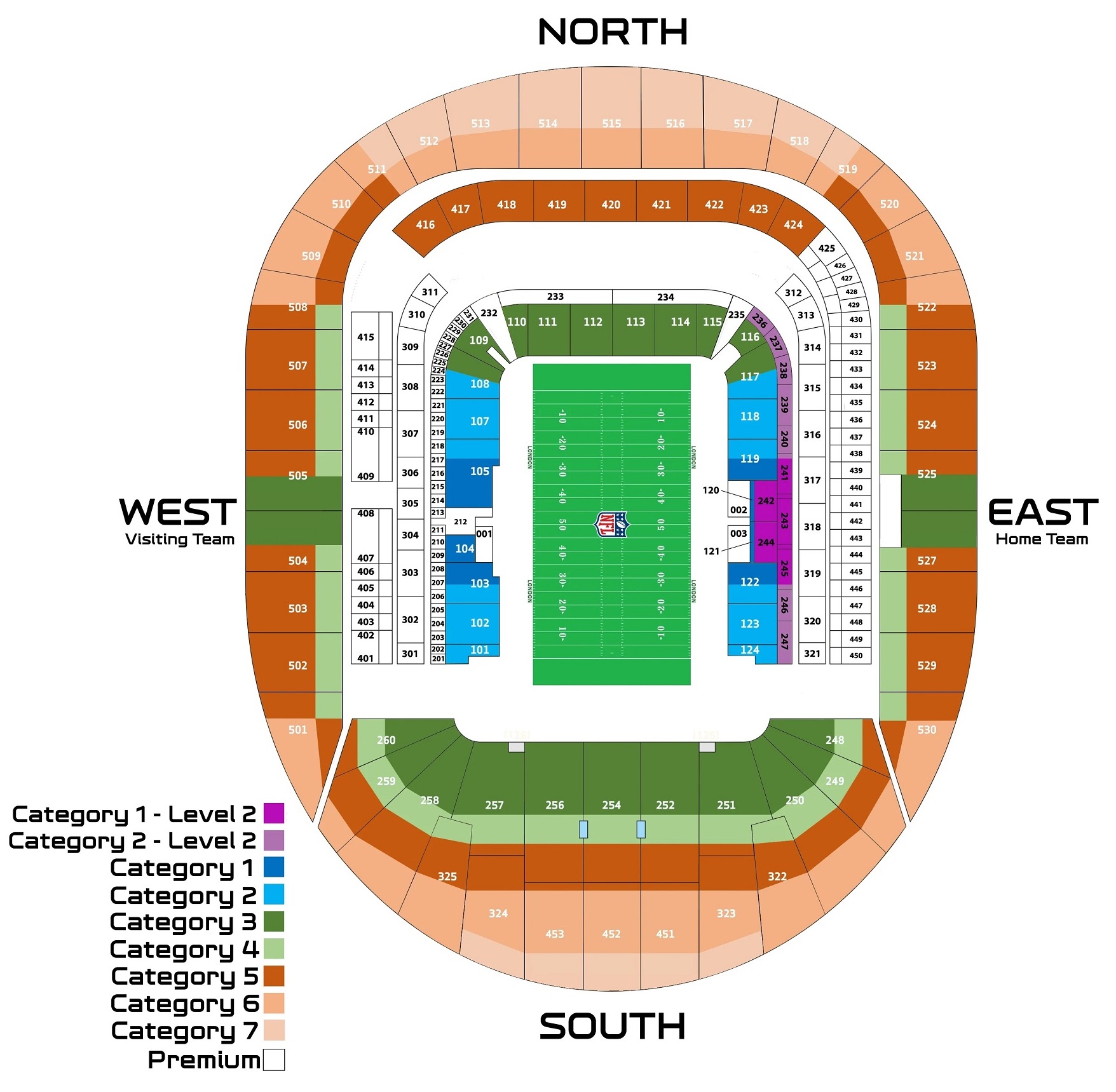 Tottenham Hotspur Stadium , Tottenham, United Kingdom Seating Plan