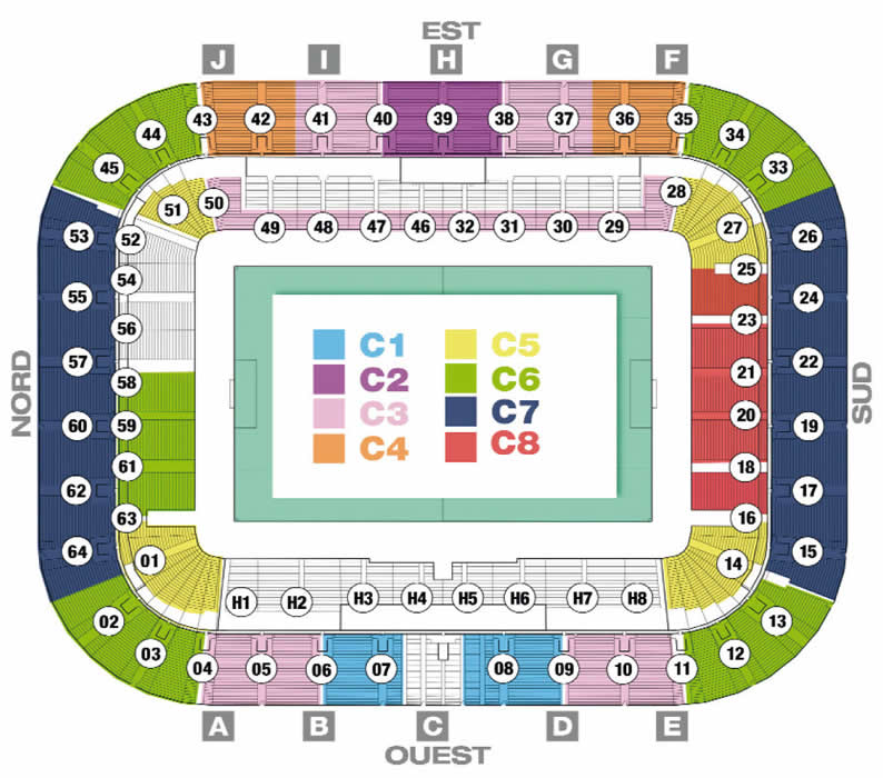 Stade de Bordeaux , Bordeaux, France Seating Plan