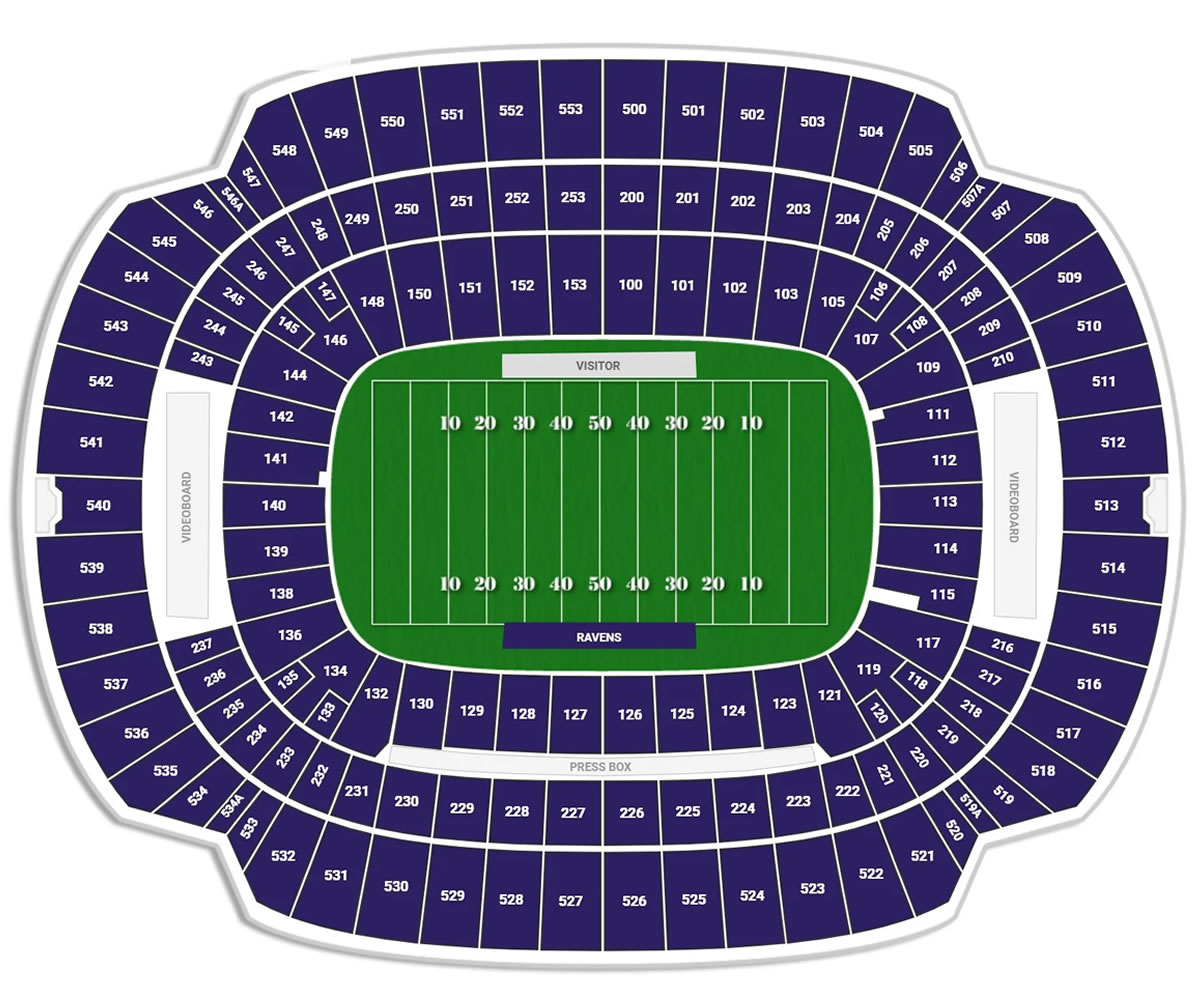 M and T Bank Stadium, Baltimore, United States / M and T Bank Stadium, Baltimore, United States Venue Seating Plan