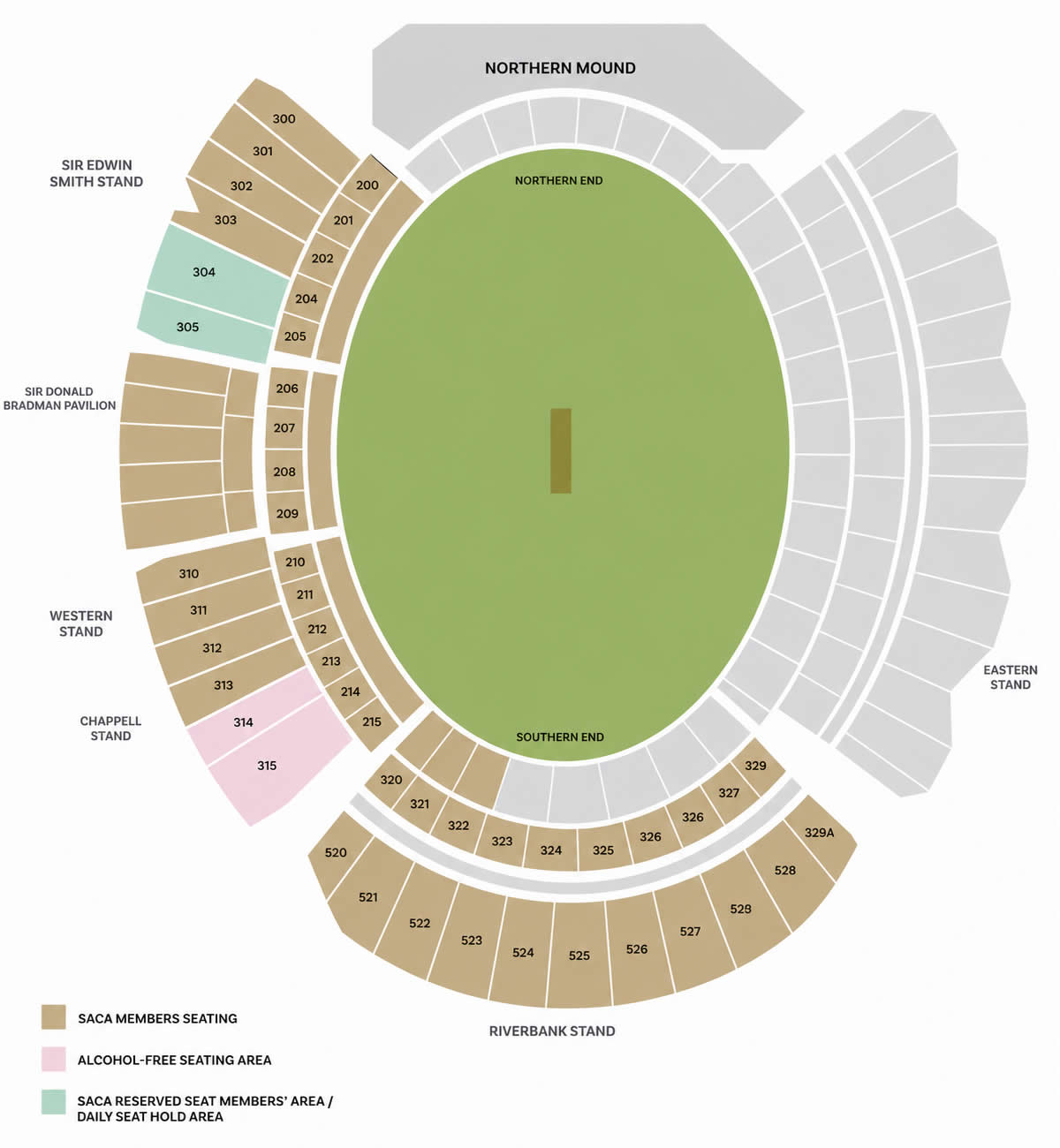 Adelaide Oval, Adelaide, Australia / Adelaide Oval, Adelaide, Australia Venue Seating Plan