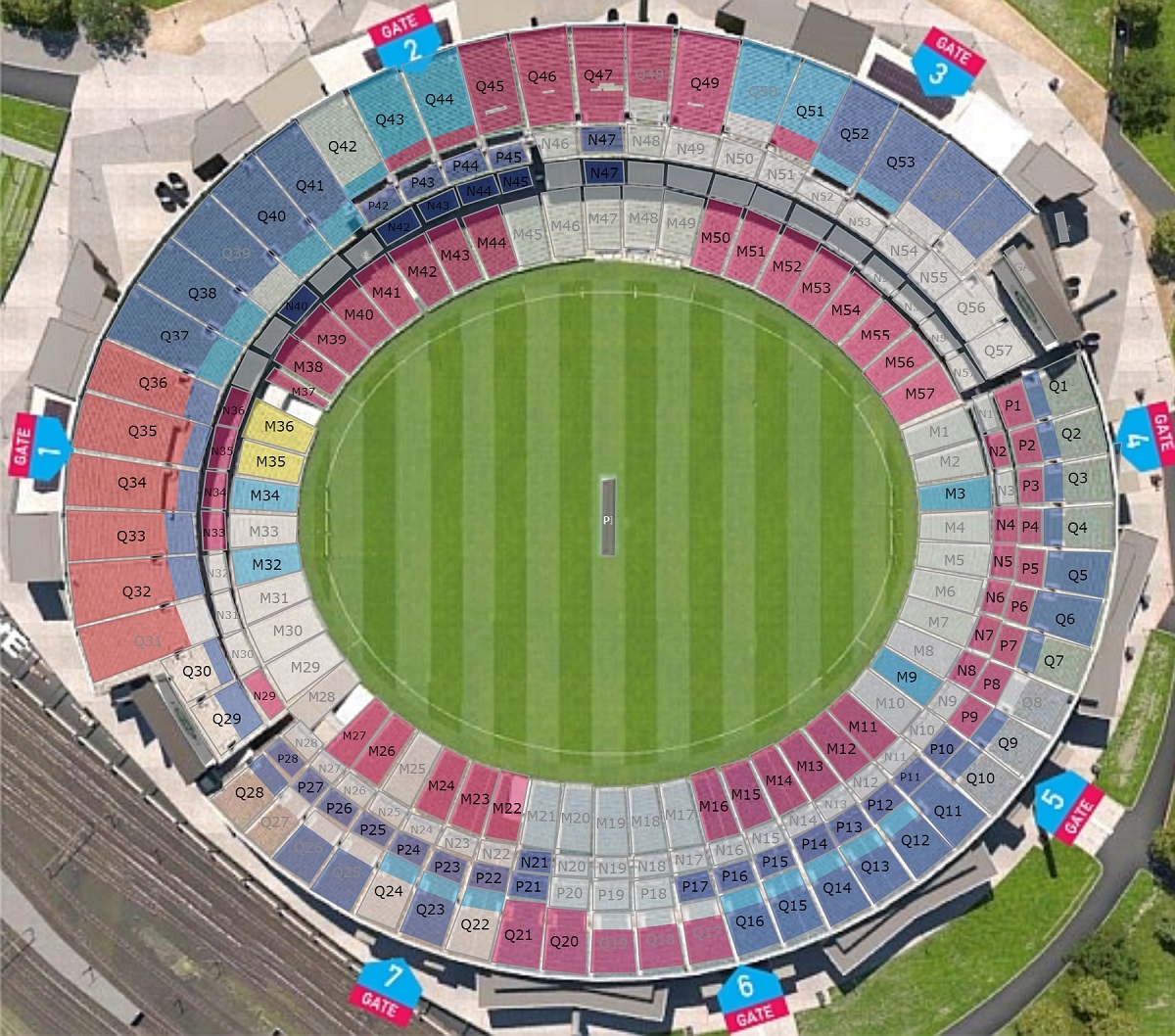 Melbourne Cricket Ground, Melbourne, Australia Seating Plan