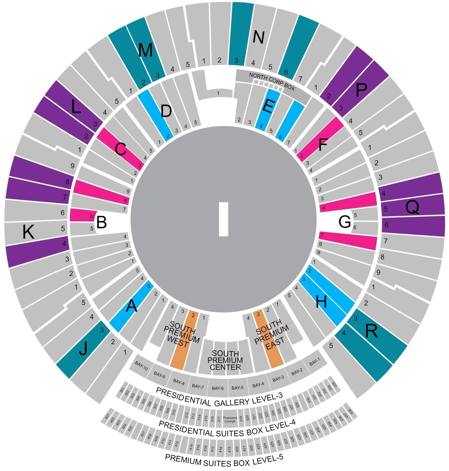 Narendra Modi Stadium, Ahmedabad, India Seating Plan