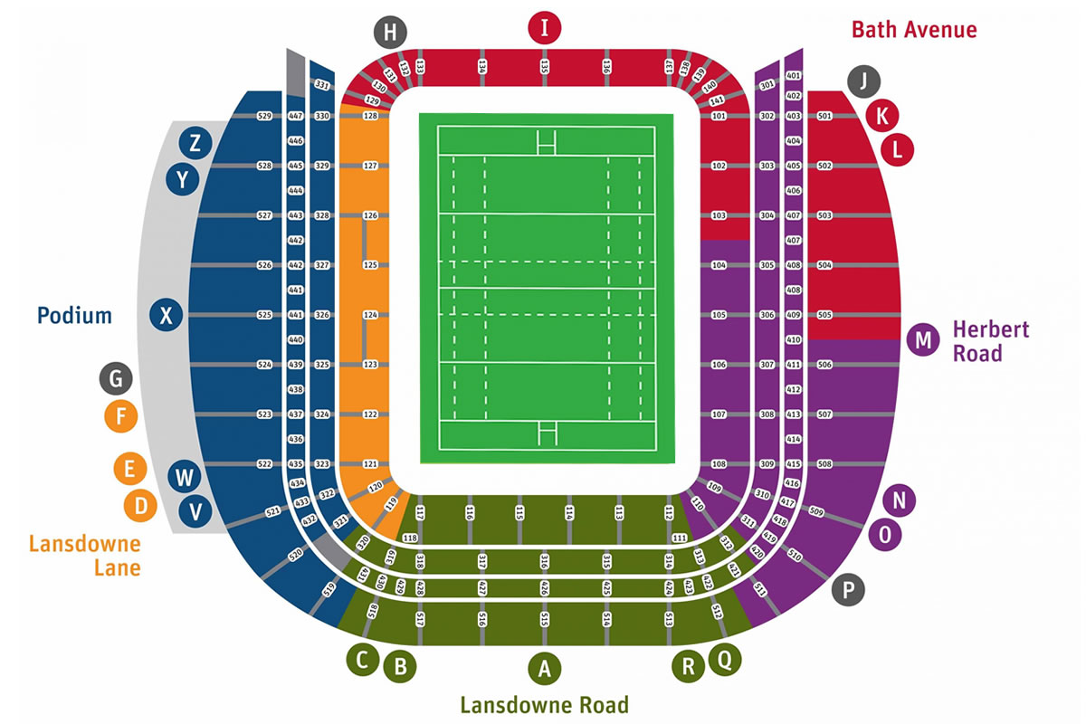 Aviva Stadium, Dublin, Ireland / Aviva Stadium, Dublin, Ireland Venue Seating Plan