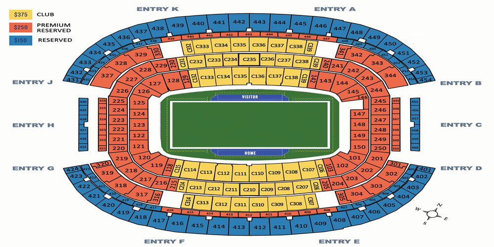 AT&T Stadium, Arlington, Texas, United States Seating Plan