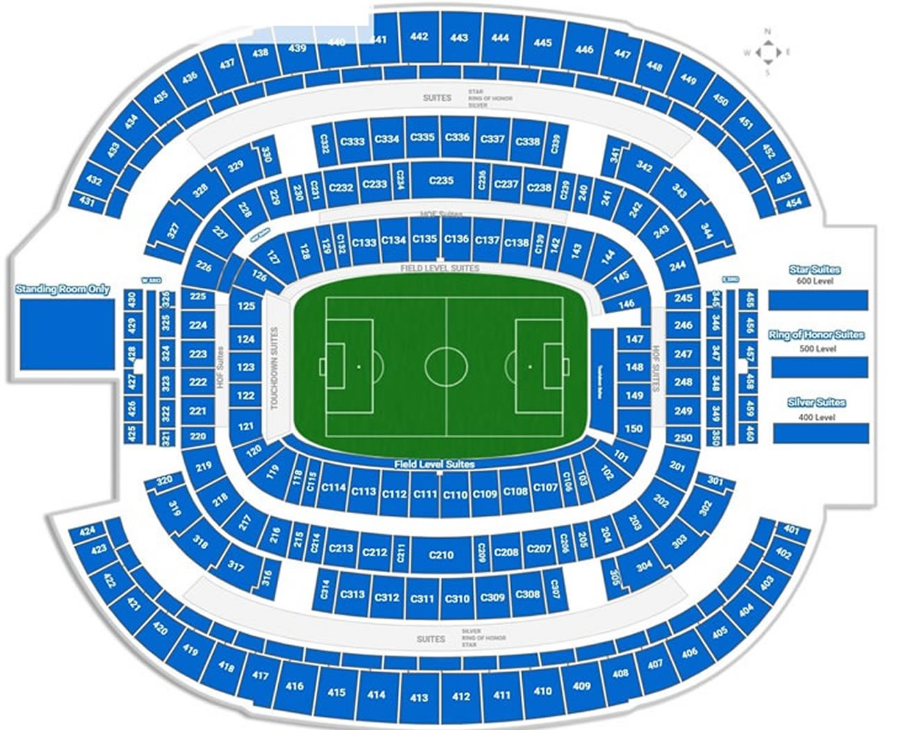 AT&T Stadium, Arlington, Texas, United States Seating Plan