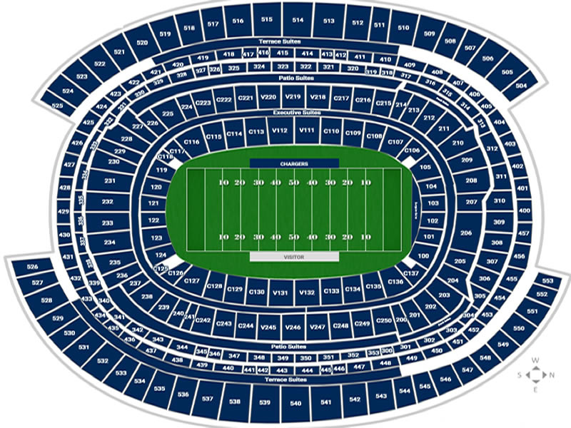 SoFi Stadium, Inglewood, California, United States Seating Plan