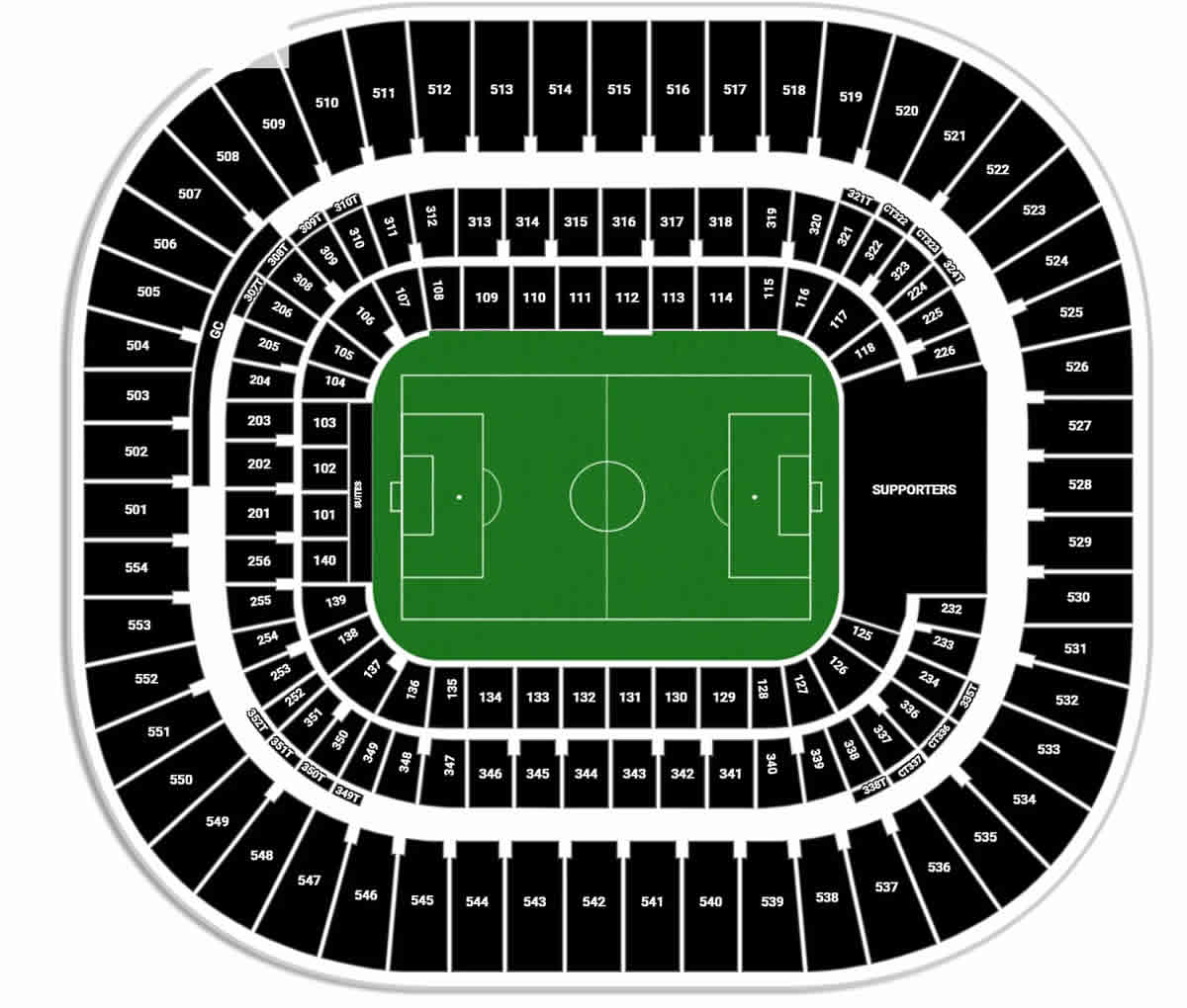 Bank of America Stadium, Charlotte, North Carolina, United States Seating Plan