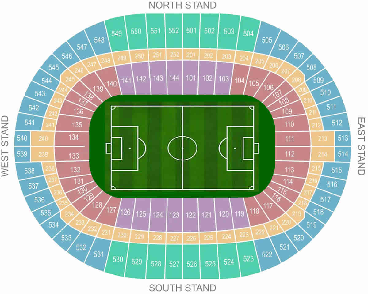 Wembley Stadium, London, United Kingdom / Wembley Stadium, London, United Kingdom Venue Seating Plan