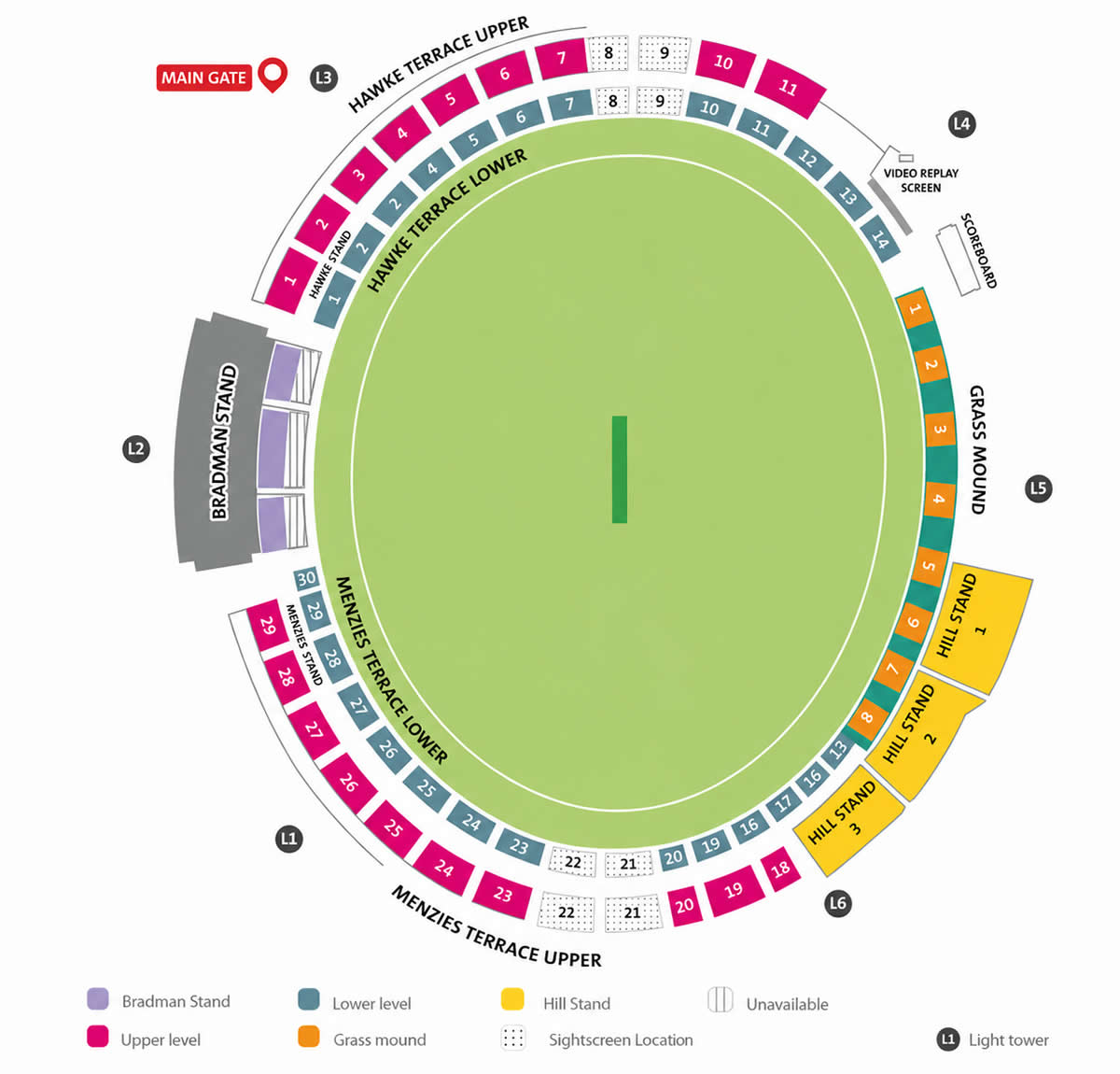 Manuka Oval stadium, Griffith, Canberra, Australia / Manuka Oval stadium, Griffith, Canberra, Australia Venue Seating Plan