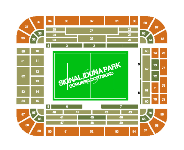 Signal Iduna Park, Dortmund, Germany / Signal Iduna Park, Dortmund, Germany Venue Seating Plan