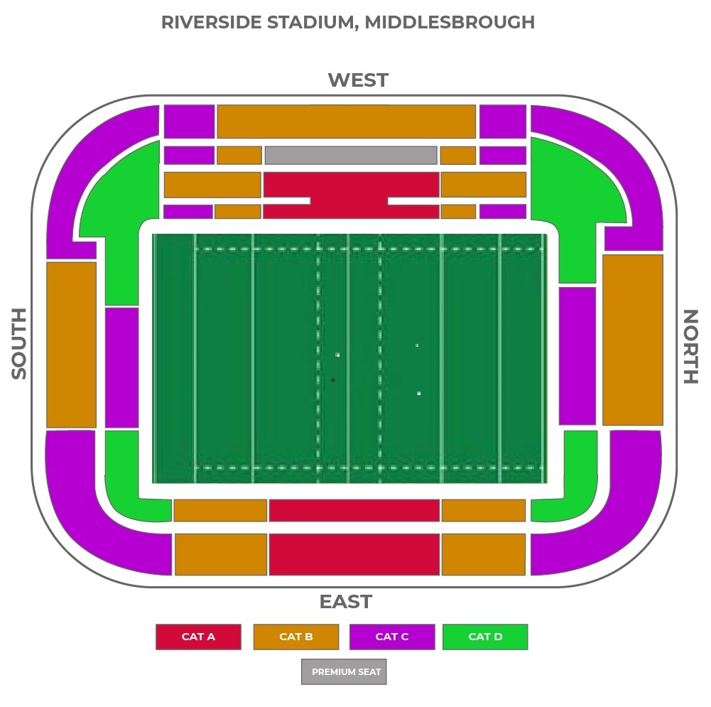 Riverside Stadium, Middlesbrough, United Kingdom / Riverside Stadium, Middlesbrough, United Kingdom Venue Seating Plan