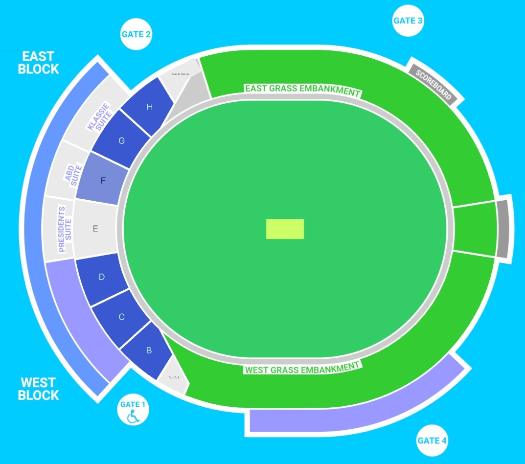 SuperSport Park Cricket Stadium, Centurion, South Africa / SuperSport Park Cricket Stadium, Centurion, South Africa Venue Seating Plan