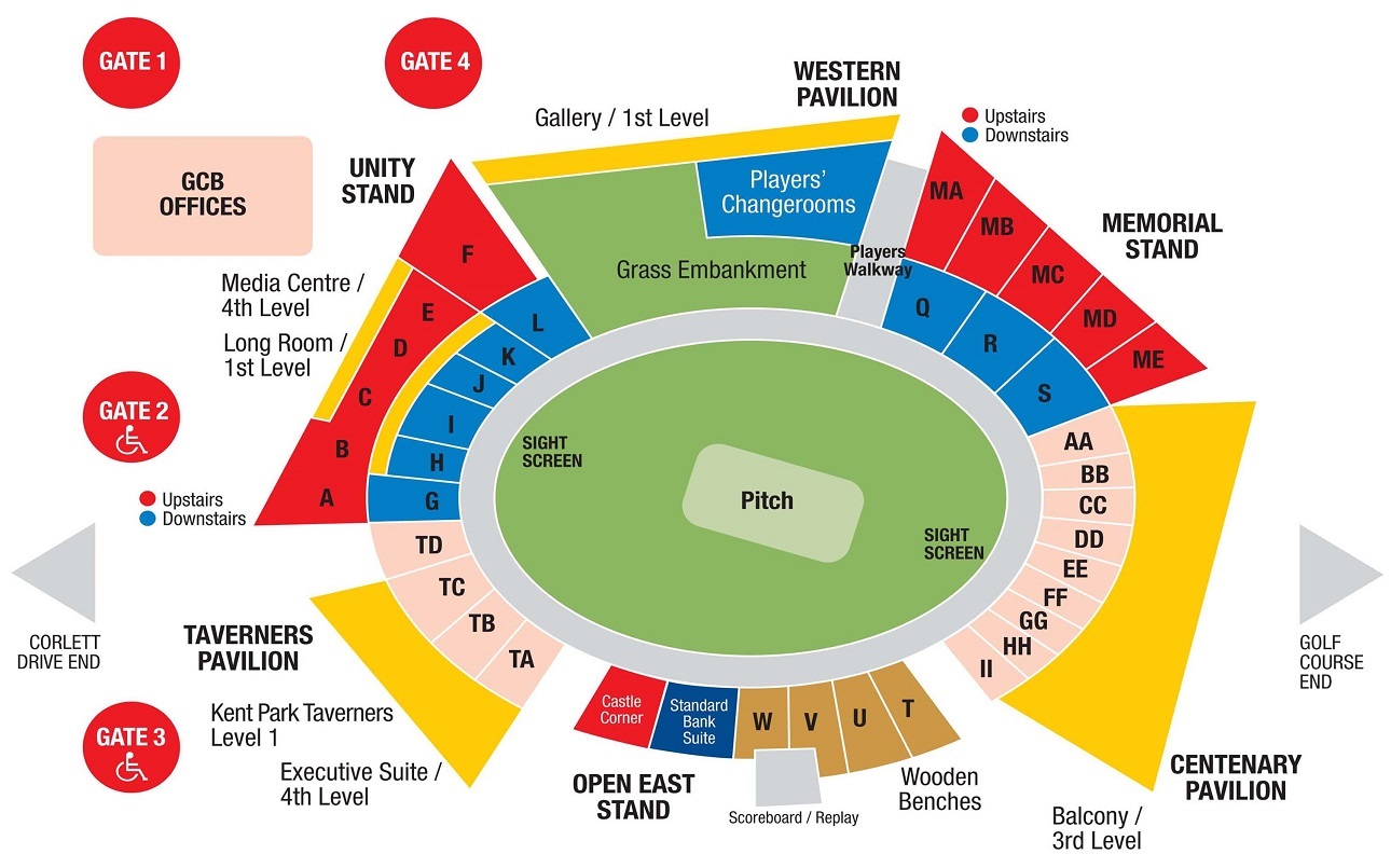 Bidvest Wanderers Stadium, Illovo, South Africa / Bidvest Wanderers Stadium, Illovo, South Africa Venue Seating Plan