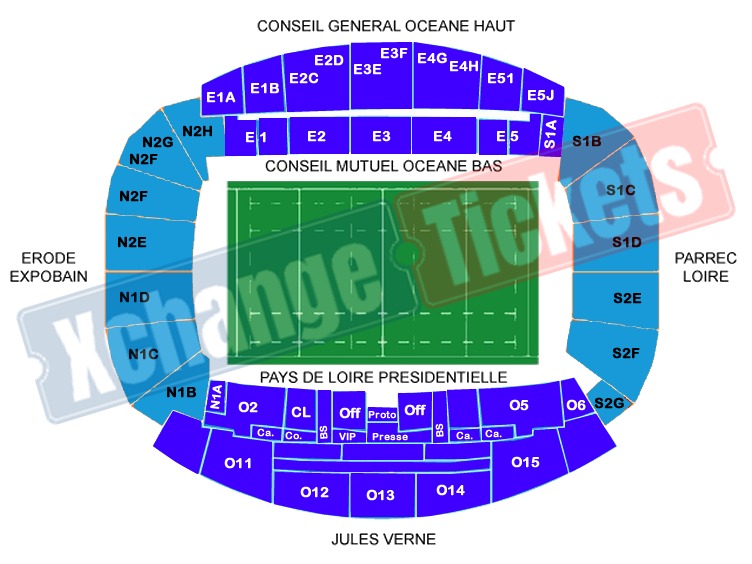 Stade de Beaujoire Nantes , Nantes, France / Stade de Beaujoire Nantes , Nantes, France Venue Seating Plan