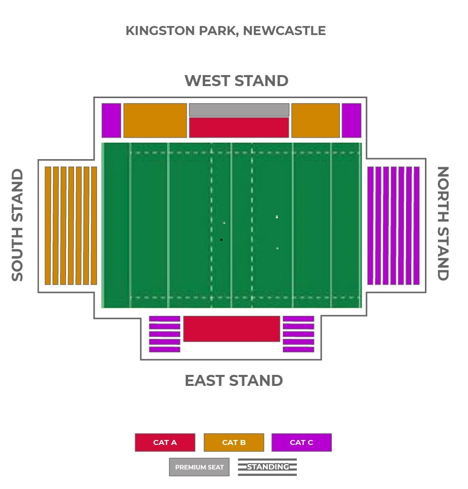 Kingston Park Stadium, Newcastle upon Tyne, United Kingdom / Kingston Park Stadium, Newcastle upon Tyne, United Kingdom Venue Seating Plan